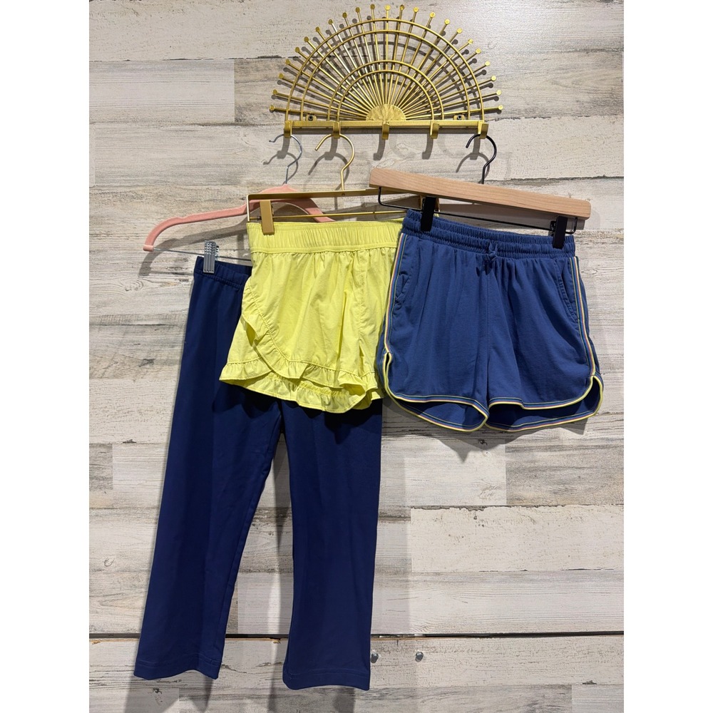 Tea Hanna Andersson Crewcuts Shorts Leggings Girls 10 Blue Yellow Bundle EUC